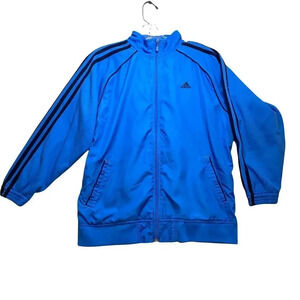 Adidas Athletic Jacket Youth Boys Large Blue and Black Zip Up